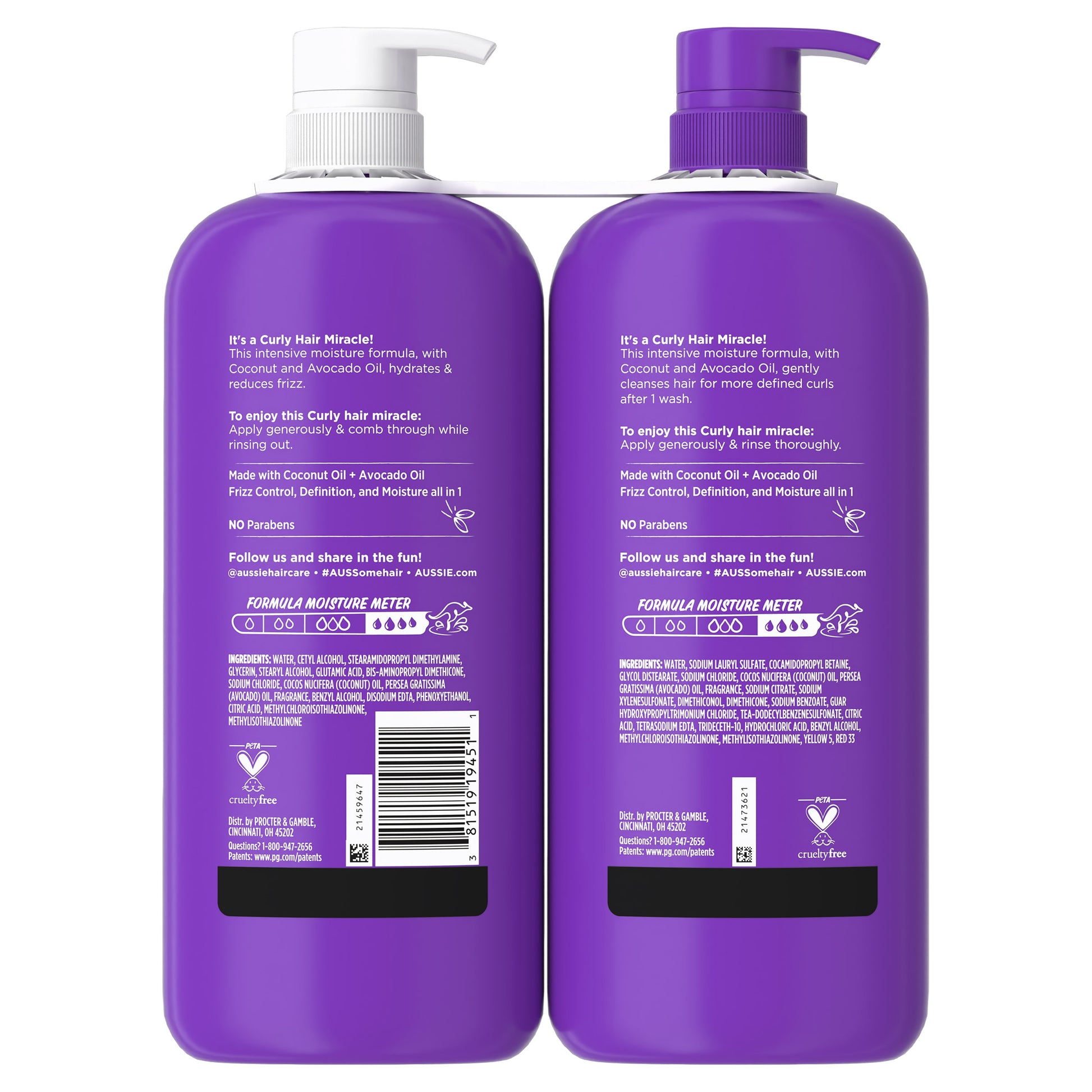 Aussie Miracle Curls Shampoo & Conditioner 39.9 Fl Oz Each