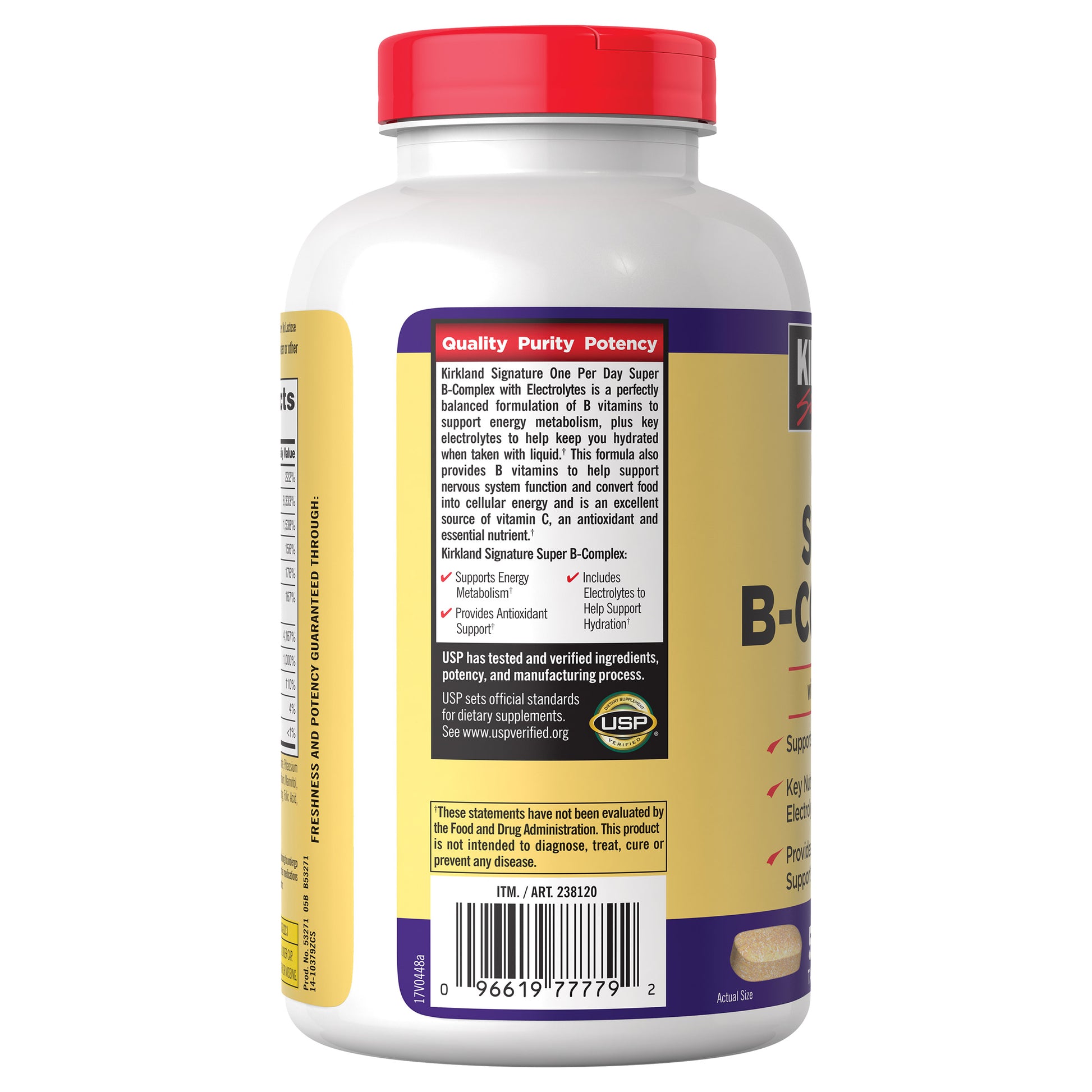 Kirkland Signature Super B-Complex with Electrolytes, 500 Tablets