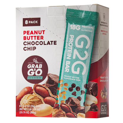 G2G 3-Pack Peanut Butter Chocolate Chip Protein Bars 24-Count