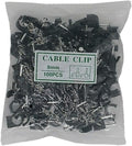 Mazuu Black round Cable Clamps with Steel Nails,(Pack of 100) (8MM)