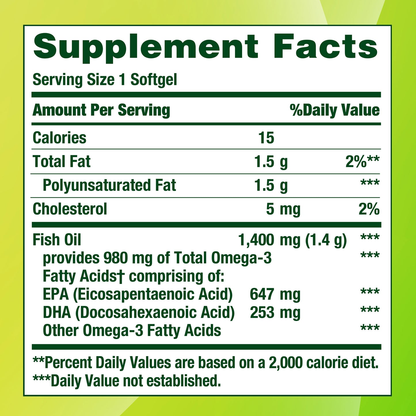 Nature'S Bounty Fish Oil 1400 Mg, 130 Coated Softgels