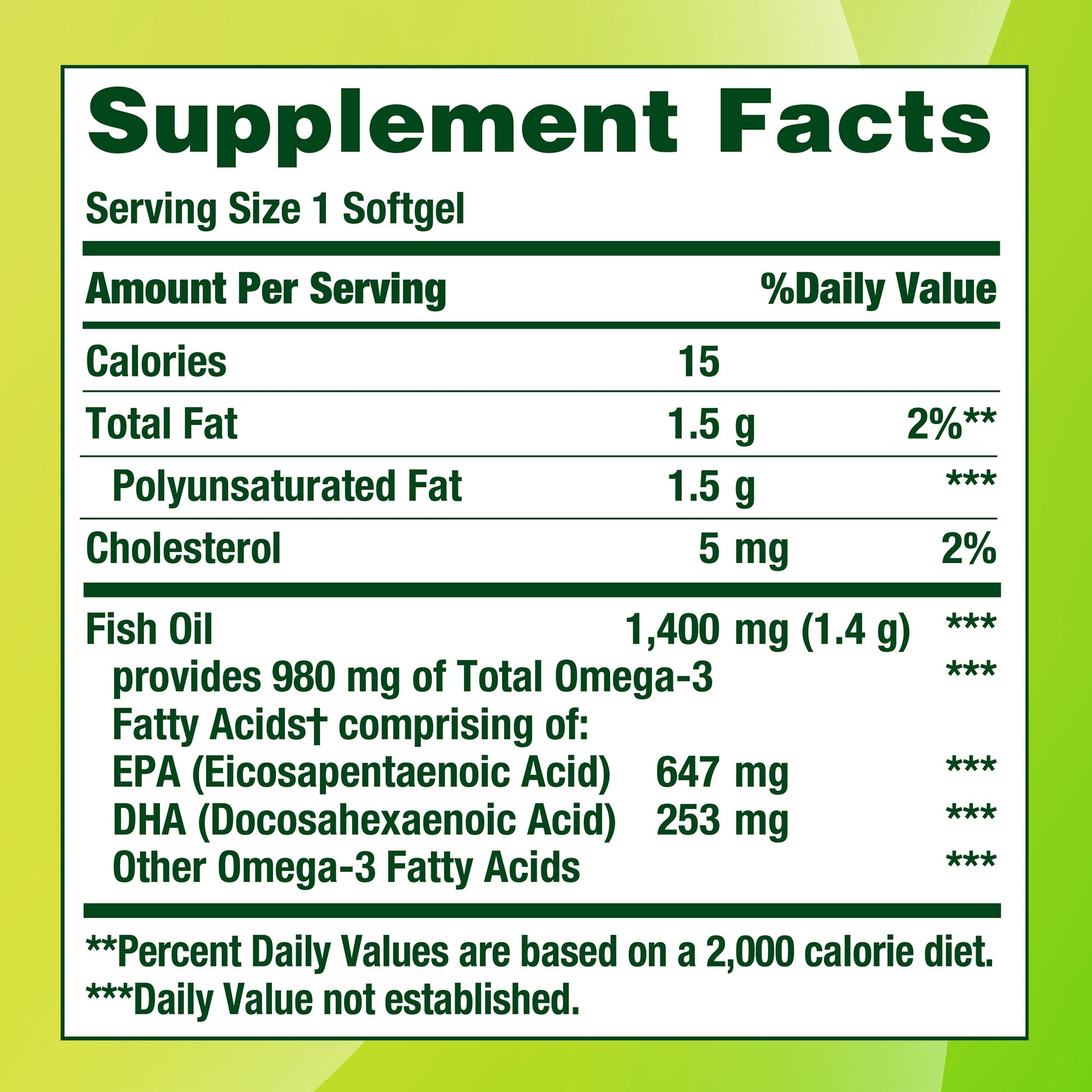 Nature'S Bounty Fish Oil 1400 Mg, 130 Coated Softgels