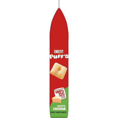 Cheez-It Puff'D Cheesy Baked Snacks, Puffed Snack Crackers, Kids Snacks, White Cheddar, 9.6Oz Bag (1 Bag)