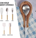 Spoon Rest for Kitchen Counter, Spoon Holder Acacia Wood, 10 Inches