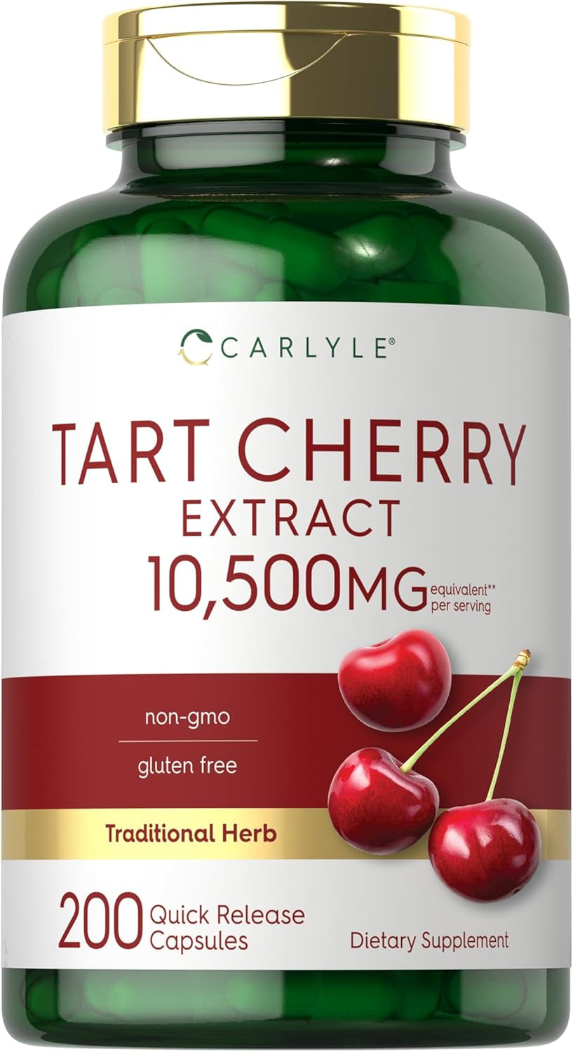 Carlyle Tart Cherry Capsules | 10,500Mg | 200 Pills | Max  | Non-Gmo, Gluten Free | Tart Cherry Juice Extract
