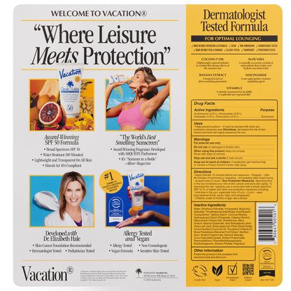 Vacation Classic Sunscreen Lotion, SPF 50, 6 Fl Oz Duo
