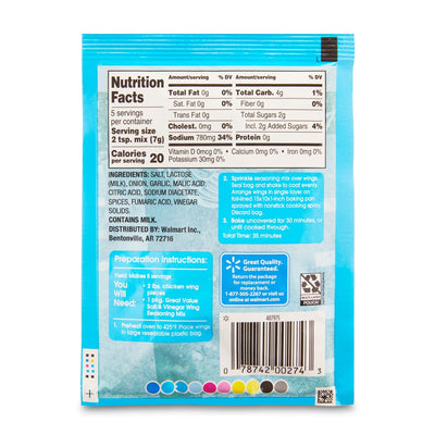 Salt & Vinegar Wing Seasoning Mix, 1.25 Oz G&V.gv