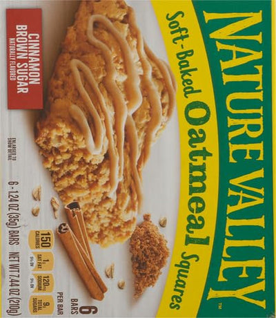 Nature Valley Soft-Baked Oatmeal Squares, Cinnamon Brown Sugar, 6 Ct, 7.44 OZ