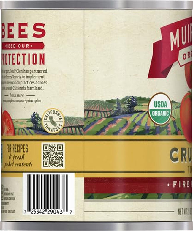 Muir Glen Crushed Fire Roasted Canned Tomatoes, 28 Oz.