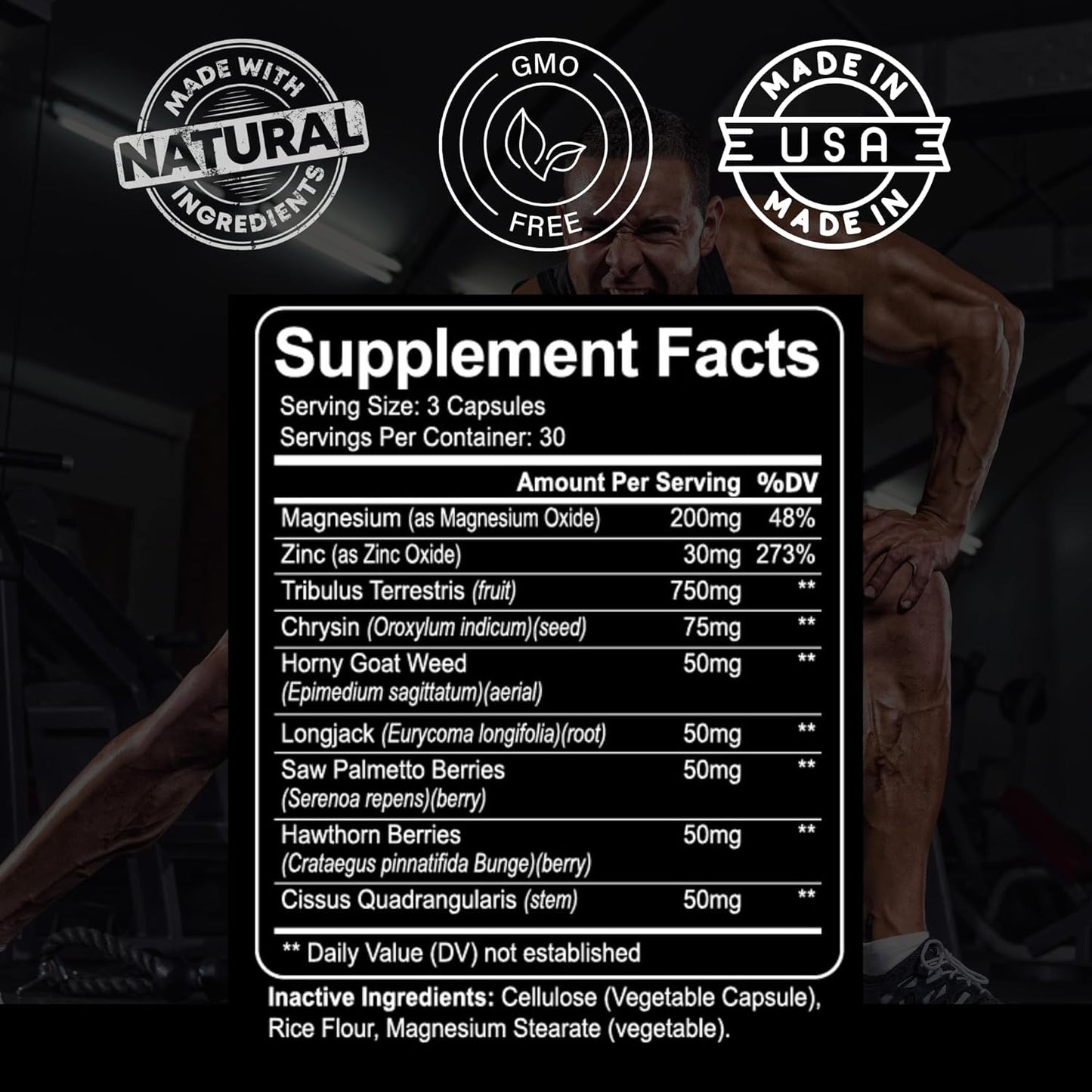 Naturals Ultra  - Men'S  Booster with Tongkat Ali, Horny Goat Weed, Tribulus - Natural Workout Supplement for Energy, Stamina, and Strength Booster - 90 Count