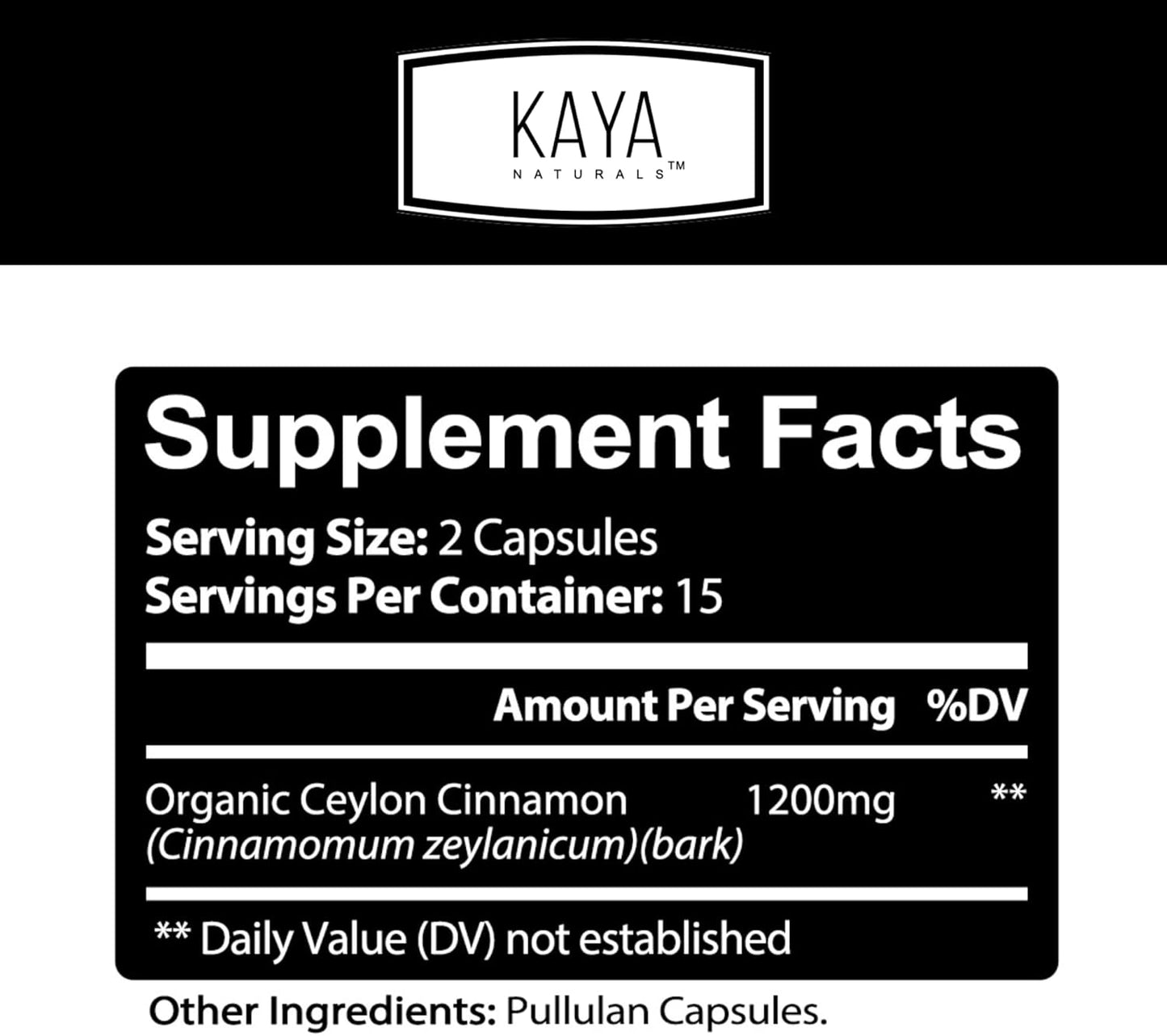 Naturals Ceylon Cinnamon Supplement | 1200Mg per Serving, Vegan - Non-Gmo & Gluten Free - 30 Capsules