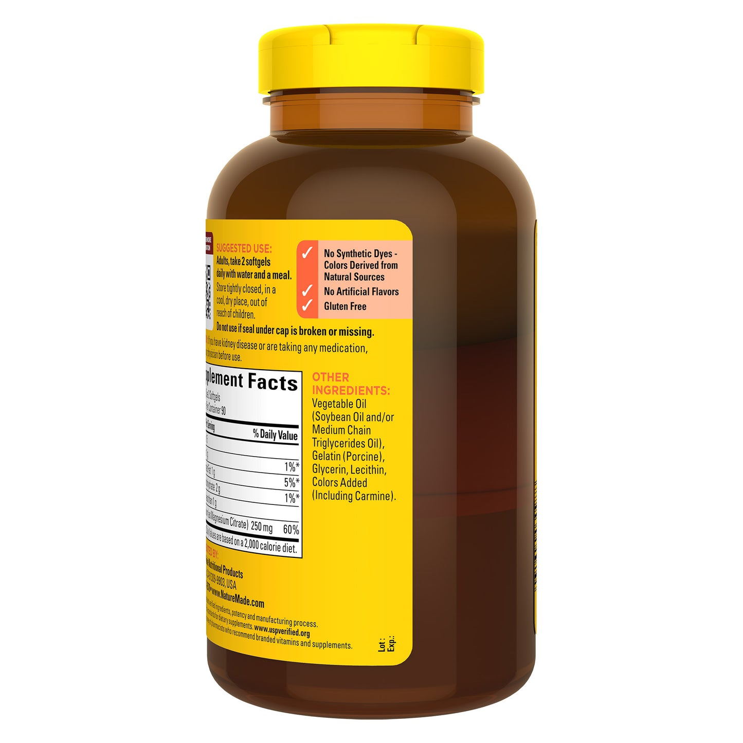 Nature Made Magnesium Citrate 250 Mg., 180 Softgels