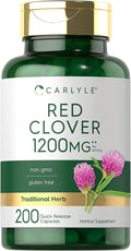 Red Clover Capsules 1200Mg | 200 Count | Trifolium Pratense | Non-Gmo, Gluten Free | Red Clover Blossom Extract Supplement