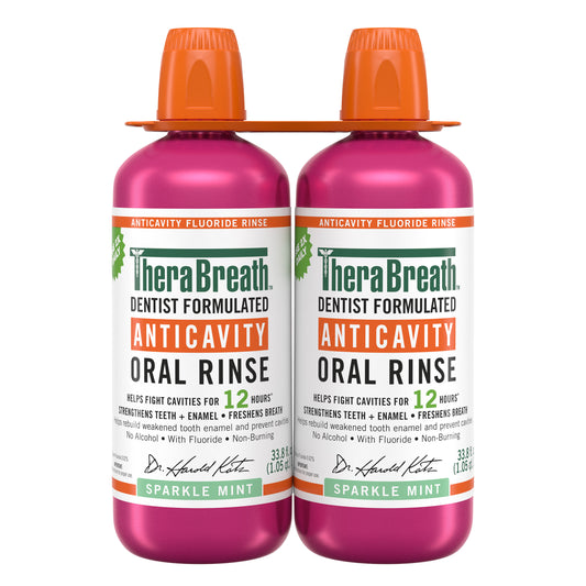 Therabreath Anticavity Oral Rinse, Sparkle Mint, 33.8 Fl Oz, 2-Pack