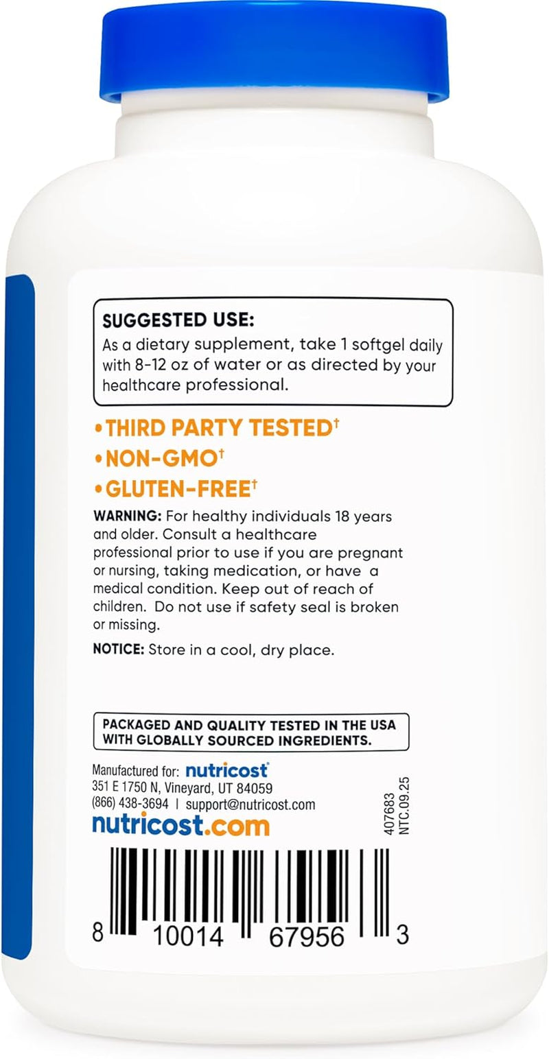 Vitamin E 400 IU, 240 Softgel Capsules - Gluten Free, Non-Gmo