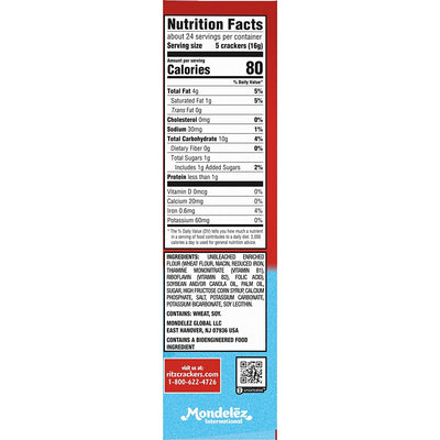 RITZ Hint of Salt Crackers, 13.7 Oz
