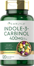 Indole-3-Carbinol (I3C) 400Mg | 120 Capsules | Advanced Formula with Broccoli Extract | Non-Gmo, Gluten Free