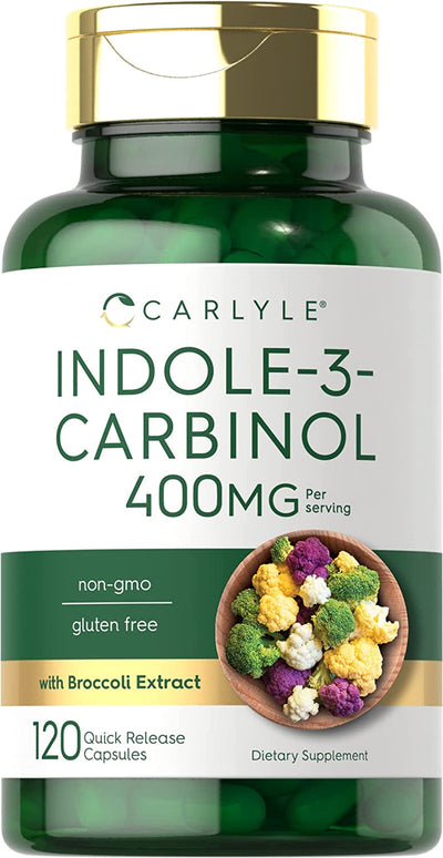 Indole-3-Carbinol (I3C) 400Mg | 120 Capsules | Advanced Formula with Broccoli Extract | Non-Gmo, Gluten Free