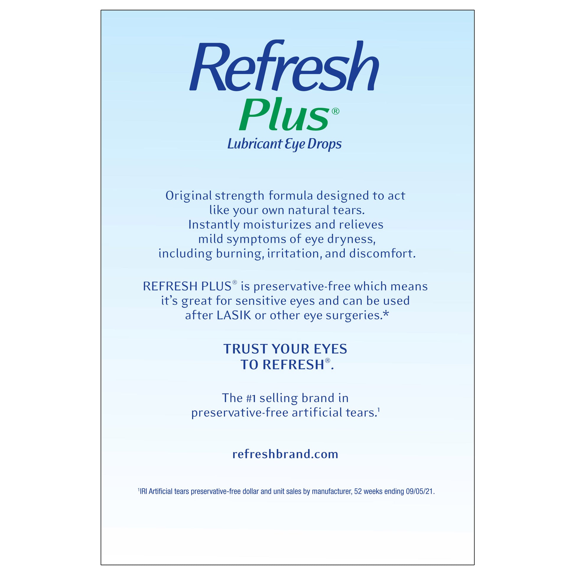 Refresh plus Preservative-Free Lubricant Eye Drops, 100 Single Use Containers
