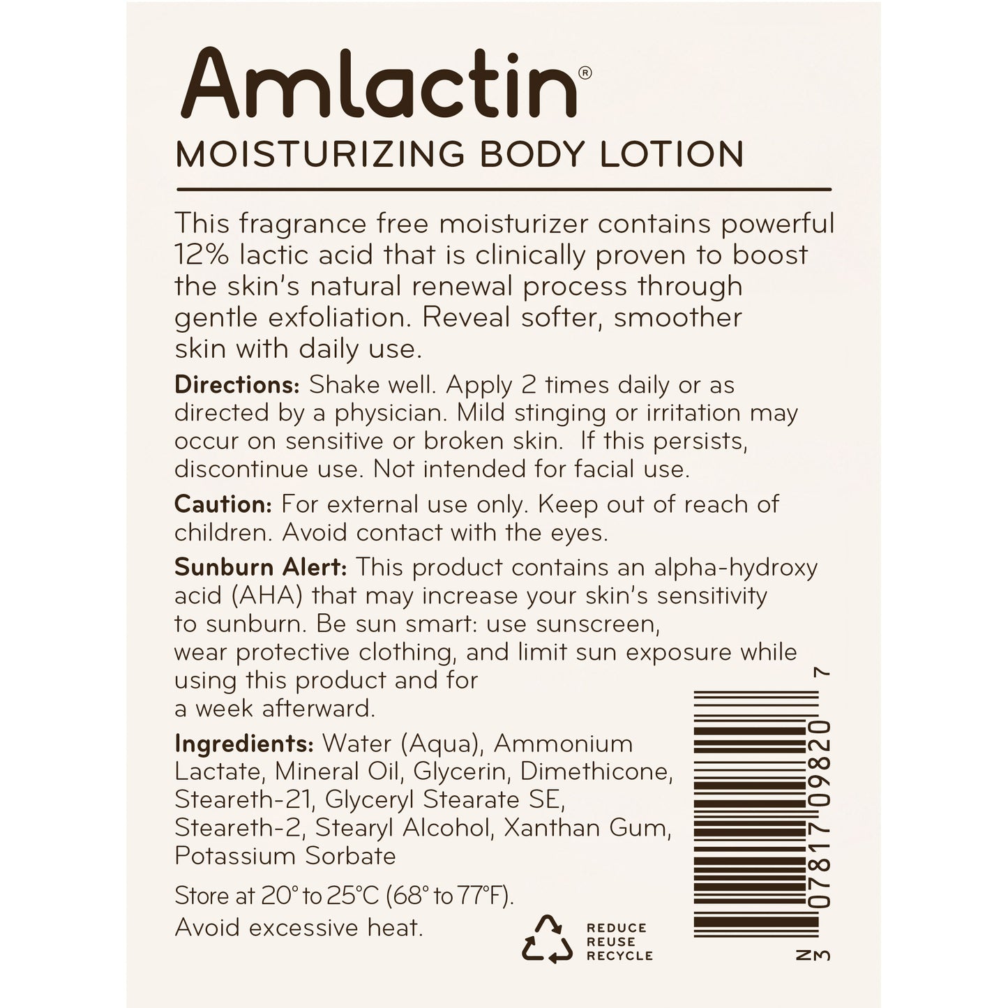 Amlactin Moisturizing Body Lotion with 12% Lactic Acid, 20 Oz