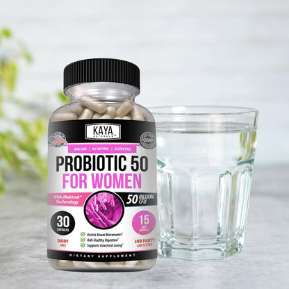 Naturals Probiotic 50 Billion CFU - Probiotics for Women, Probiotics for Men and Adults, Natural - Gut Health & Immune Support Supplement - Provides Digestive Support - 30 Vegetable Capsules