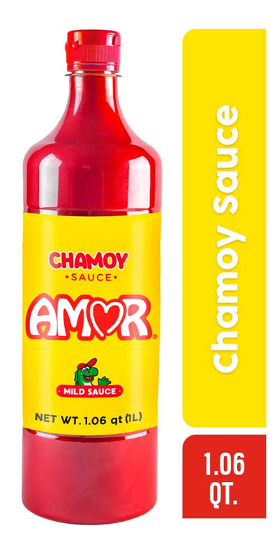 Amor Chamoy Sauce | Bittersweet Flavor | 2,500 Scoville Level Enjoy It with Fruits, Veggies, Snacks, and Drinks | Kosher | 33 Fl Oz Bottle (Pack of 1)