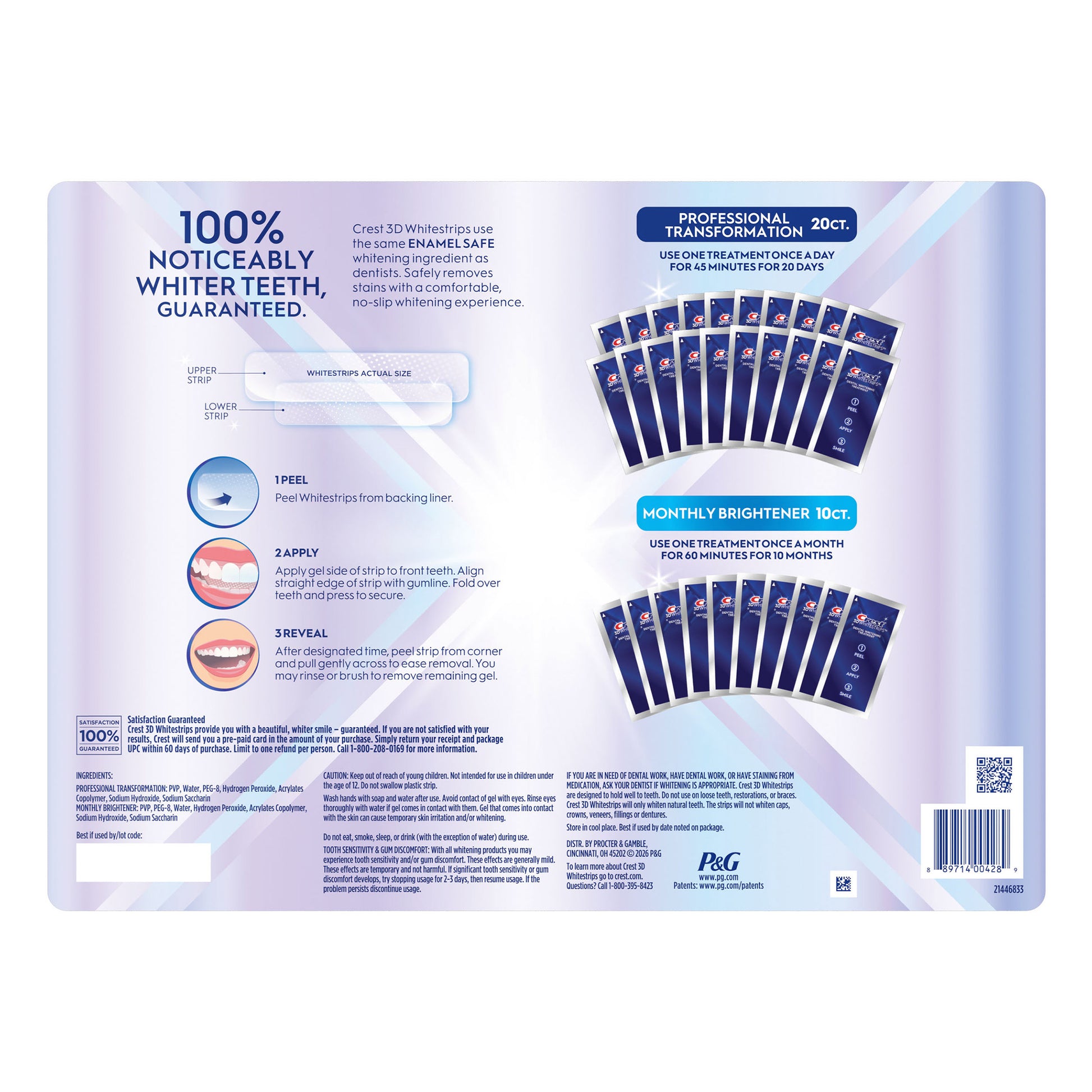 Crest 3D Whitestrips 20 Professional Treatments with 10 Bonus Brightening Treatments
