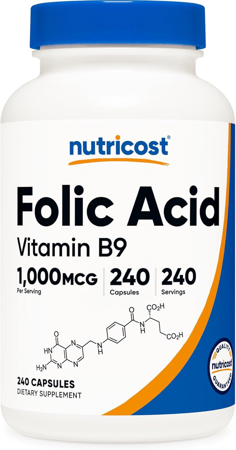 Folic Acid (Vitamin B9) 1000 Mcg, 240 Capsules