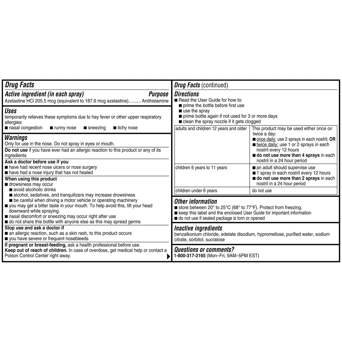 Astepro Allergy Steroid Free Antihistamine Nasal Spray, .78 Fl Oz Each, 3 Bottles