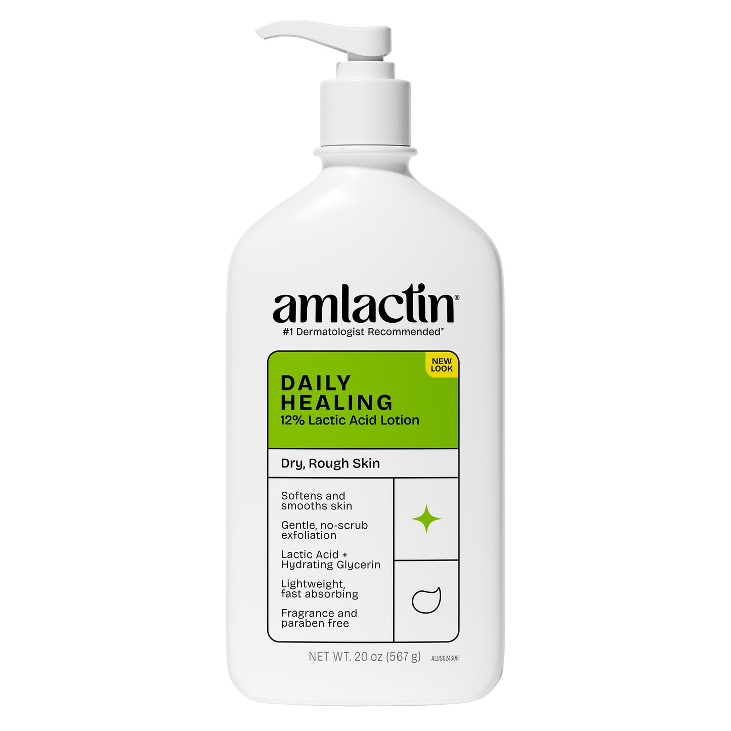 Amlactin Moisturizing Body Lotion with 12% Lactic Acid, 20 Oz