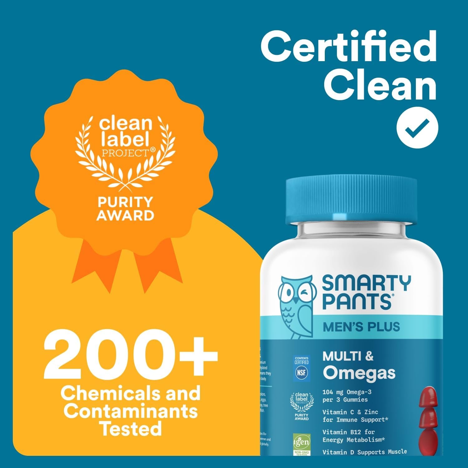 Smartypants Men'S Multivitamin Gummies - Improved Formula: Omega 3 (DHA/EPA), Methylfolate, Vitamin D3, C, Vitamin B12, B6, Vitamin A, K, Zinc & Selenium, Gluten Free, 90 Count (30 Day Supply)