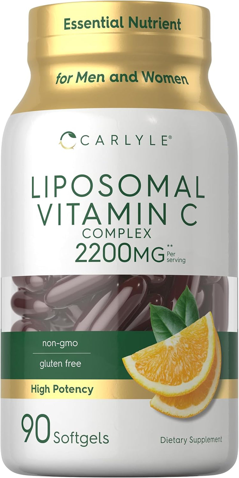 Carlyle Liposomal Vitamin C | 2200Mg | 90 Softgel Capsules | High  Complex Supplement | Non-Gmo, Gluten Free Packaging May Vary