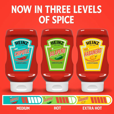 Heinz Tomato Ketchup Blended with Jalapeno, 14 Oz Squeeze Bottle
