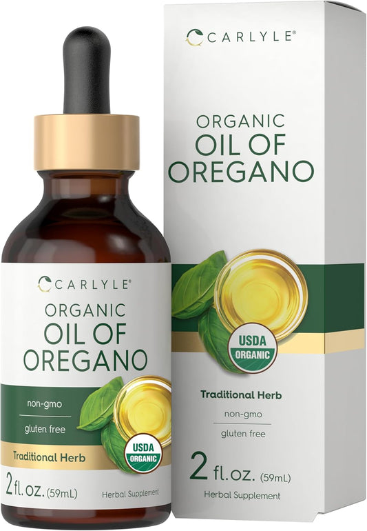 Carlyle Organic Oil of Oregano Liquid Drops | 2 Fl Oz | Vegan Herbal Supplement | Non-Gmo, Gluten Free