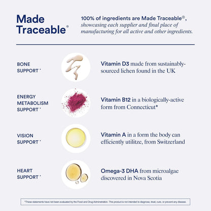 Ritual Multivitamin for Men 18+ with Zinc, Vitamin a and D3 for Immune Function Support*, Omega-3 DHA, B12, K2, Gluten Free, Non-Gmo, Vegan, Mint Essenced, 30 Day Supply