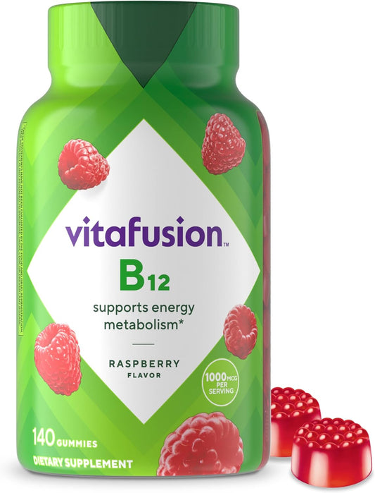 Vitafusion Vitamin B12 Gummy Vitamins for Energy Metabolism Support, Raspberry Flavored, America’S Number 1 Gummy Vitamin , 70 Day Supply, 140 Count