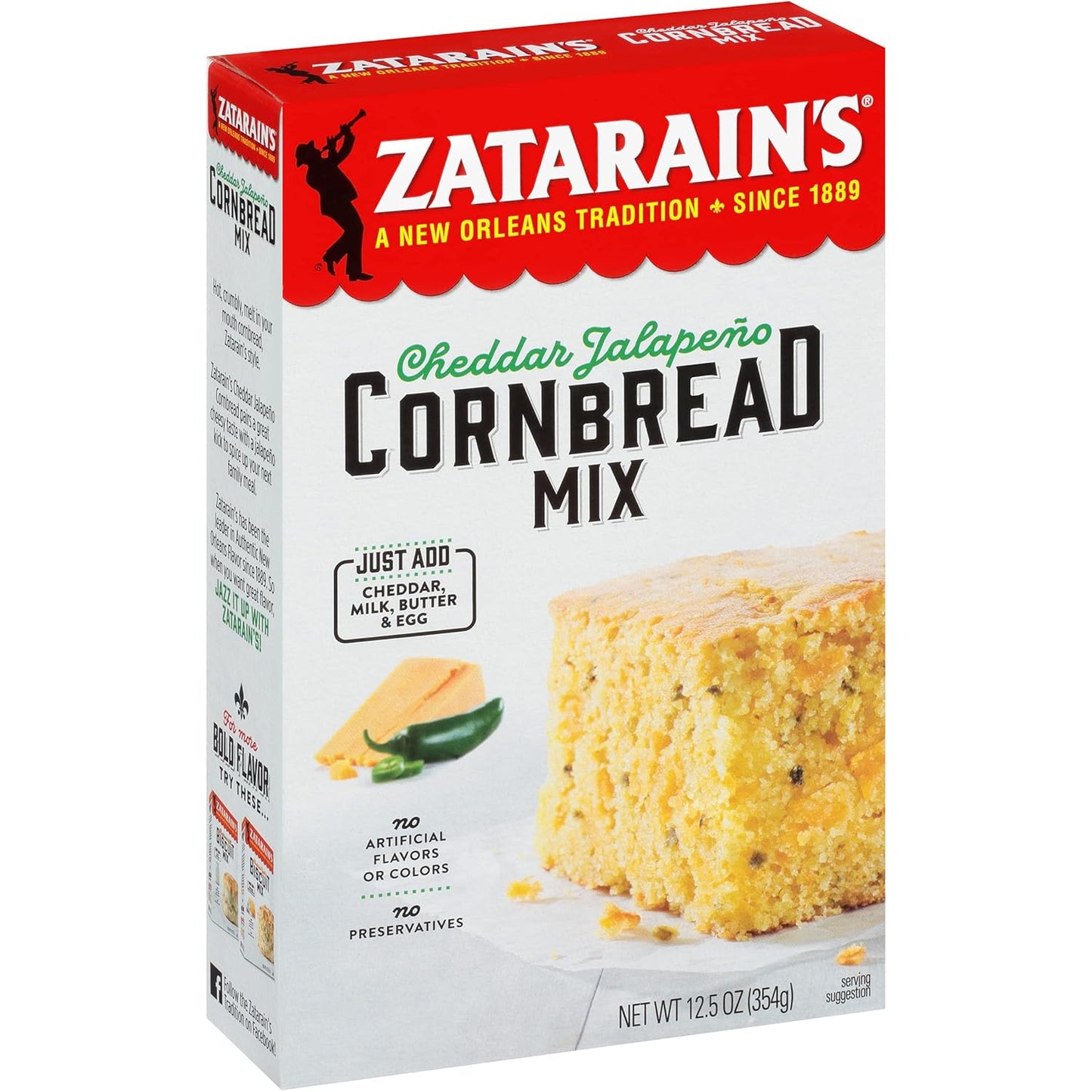 Zatarain'S Cheddar Jalapeño Cornbread Mix, 12.5 Oz Case of 12