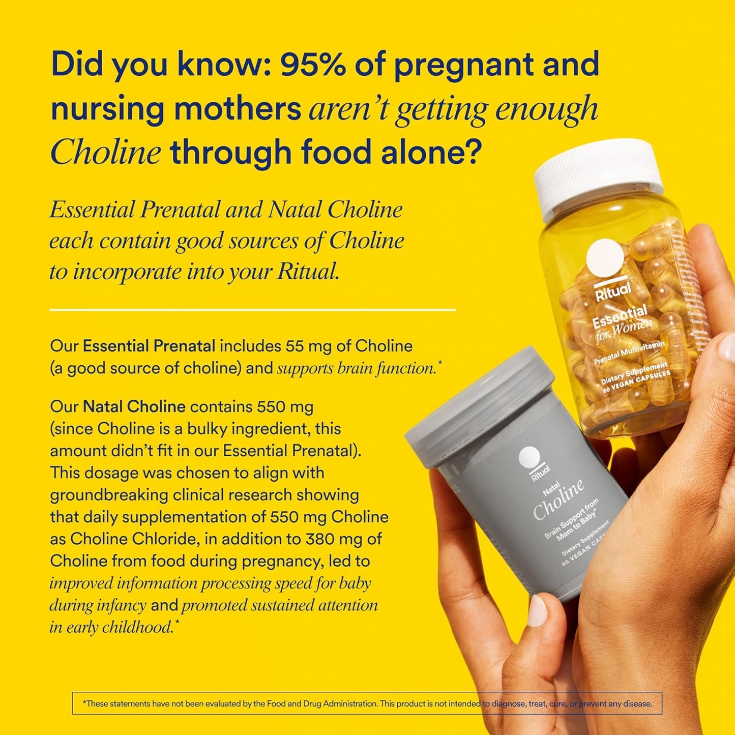 Ritual Essential for Women Prenatal Multivitamin: Folate & Choline for Neural Tube Support, Omega-3 DHA for Fetal Brain Development, Iron, Calcium-Helper D3 & K2, Non-Gmo, Vegan, Citrus, 30 Days