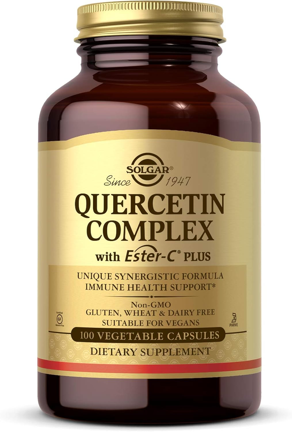 Solgar Quercetin Complex with Ester-C Plus, 100 Vegetable Capsules - Supports Immune Health, Antioxidant - Gentle on the Stomach Vitamin C - Non-Gmo, Vegan, Gluten/Dairy Free - 50 Servings