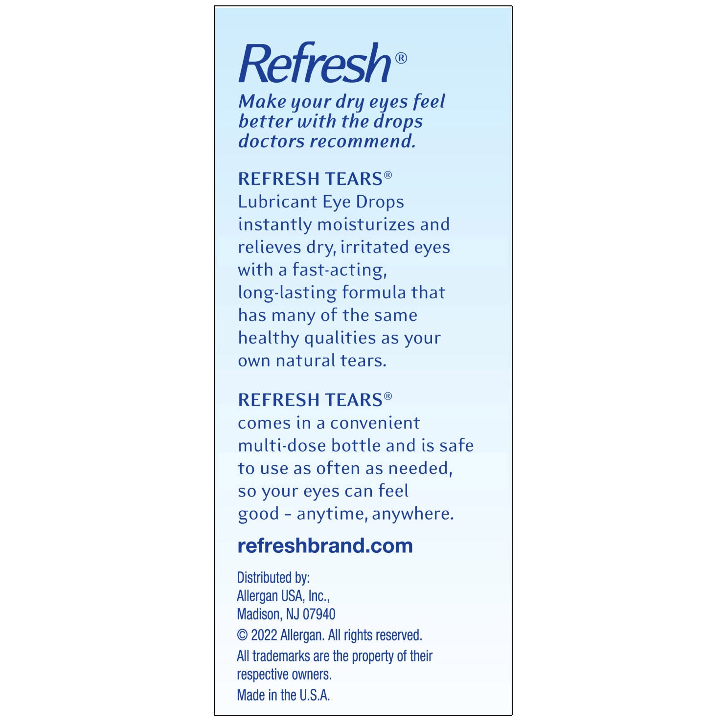 Refresh Tears Lubricant Eye Drops Multi-Pack, 65 Ml.