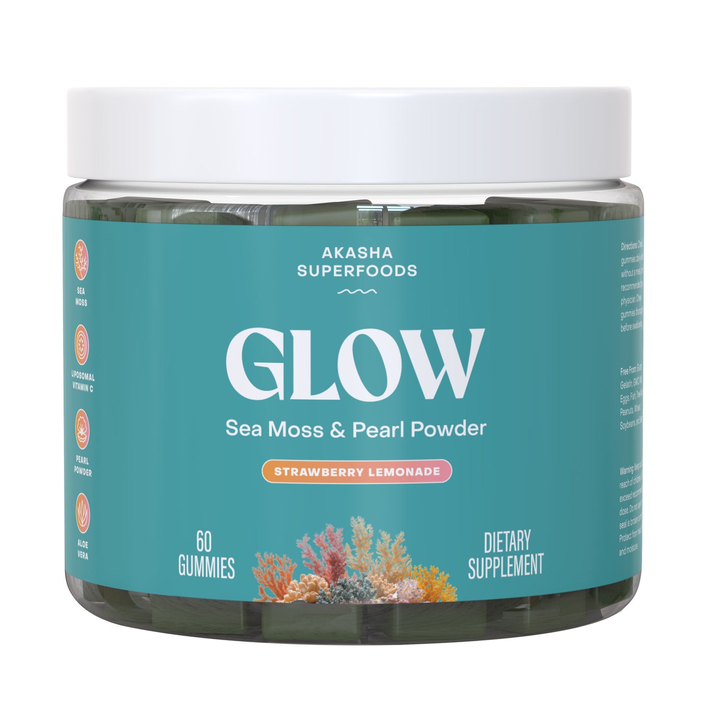 Akasha Superfoods GLOW Sea Moss & Pearl Powder, 2-Pack