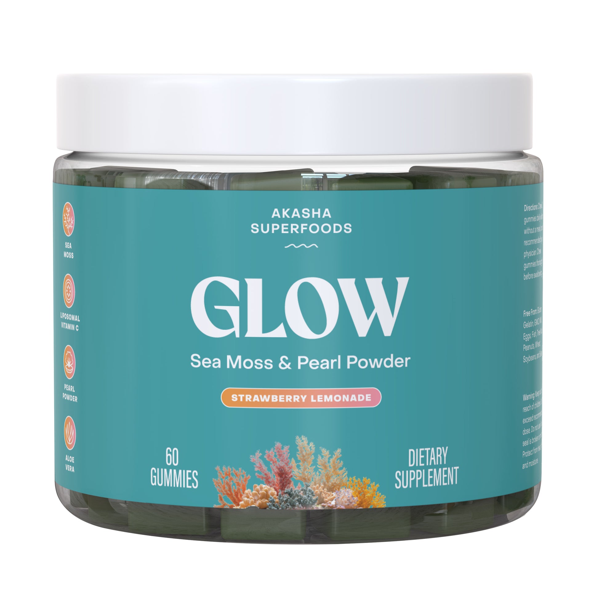 Akasha Superfoods GLOW Sea Moss & Pearl Powder, 2-Pack