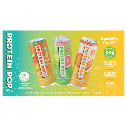 Protein Pop 30G Clear RTD Variety Pack, 15-Count