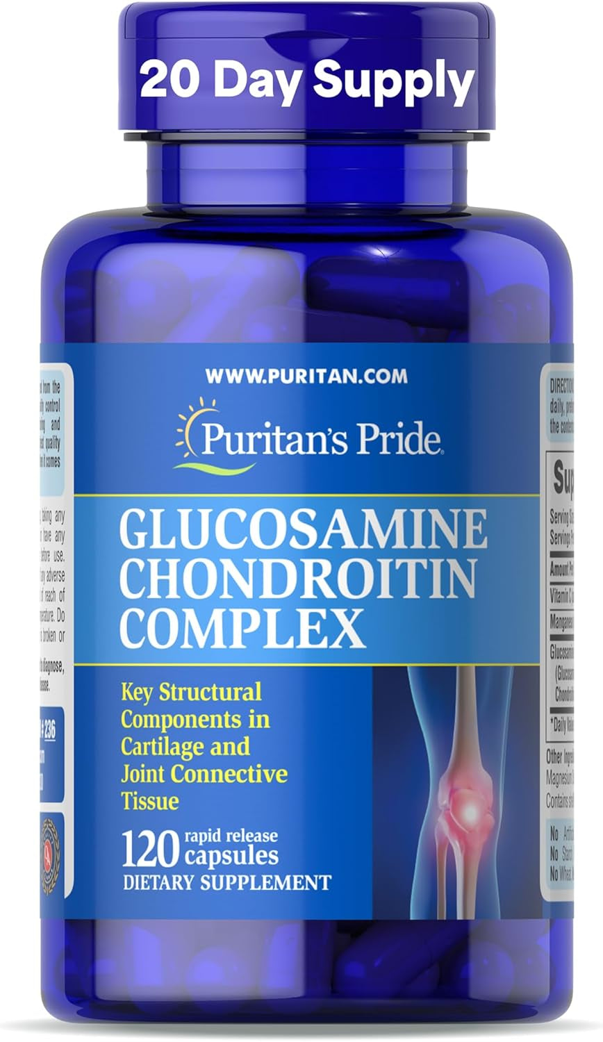Puritan'S Pride Glucosamine Chondroitin Complex for Women and Men, Dietary Supplement for Joint Health, 120 Rapid Release Capsules