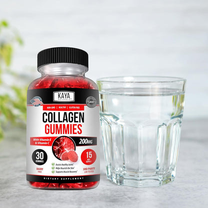 Naturals Collagen Gummies for Men & Women Supplement | Nature Made Gummies - 1000Mg of Hydrolyzed Collagen, Vitamin C, Selenium & Biotin, Strawberry Flavor - 30 Count