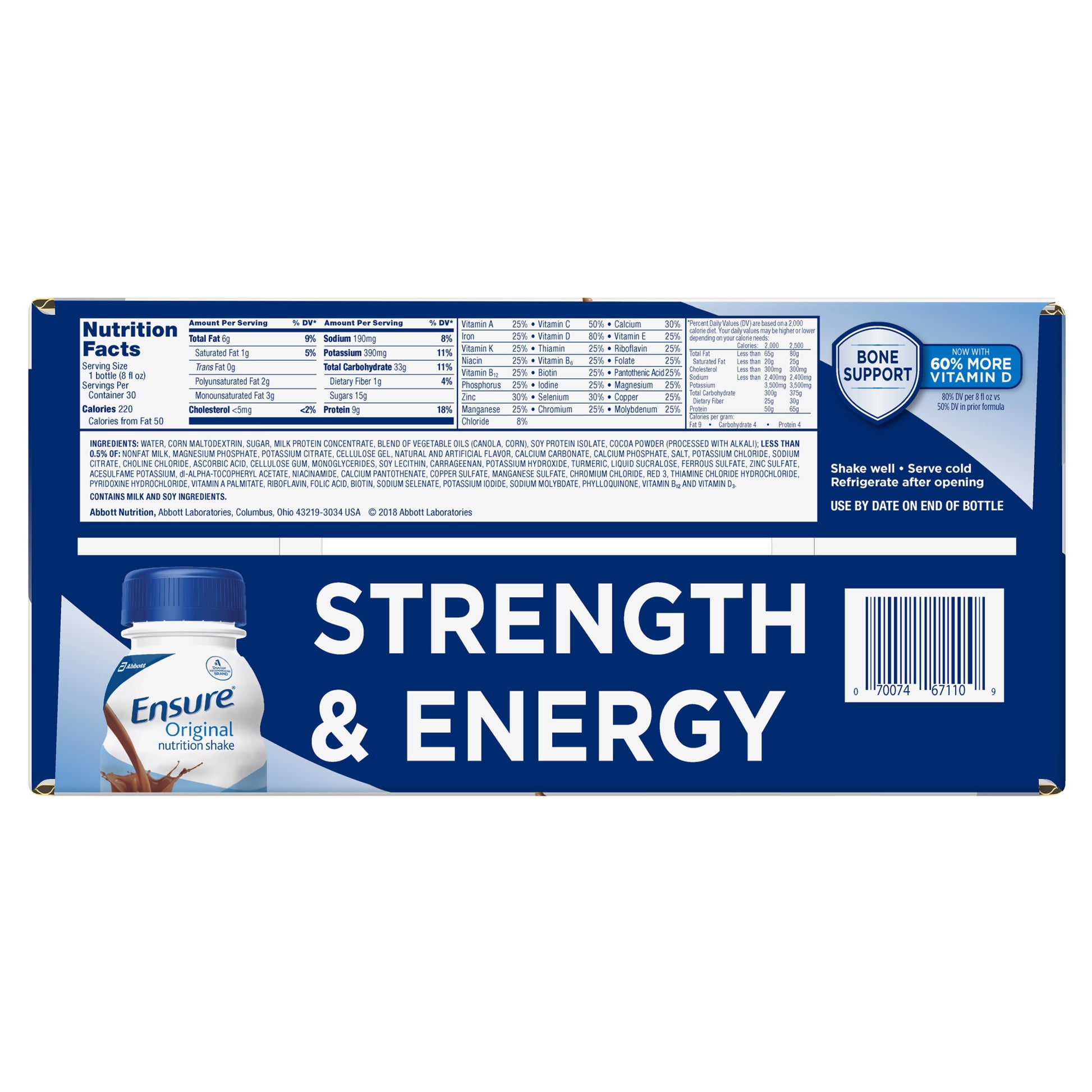 Ensure Original Nutrition Shake, Milk Chocolate, 8 Fl. Oz, 30-Pack