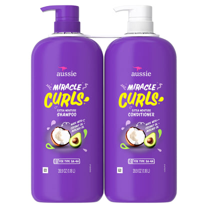 Aussie Miracle Curls Shampoo & Conditioner 39.9 Fl Oz Each