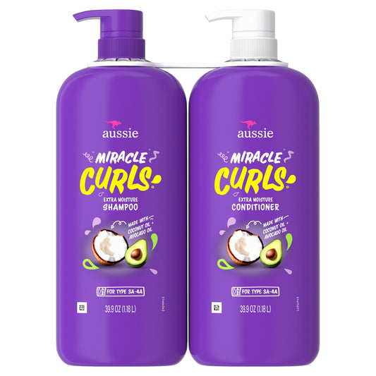 Aussie Miracle Curls Shampoo & Conditioner 39.9 Fl Oz Each