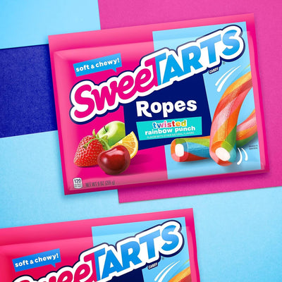 Sweetarts Ropes, Twisted Rainbow Punch Candy, 9 Ounce Pouch