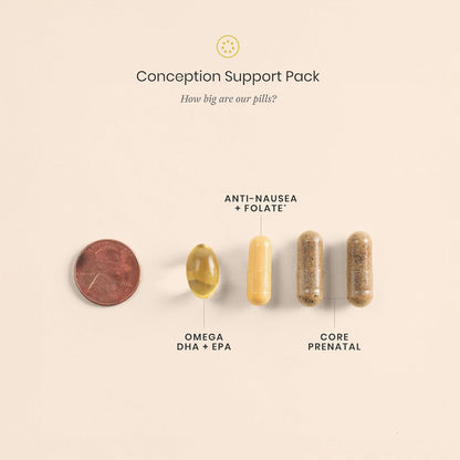Perelel Conception Support Pack, Prenatal Multivitamin with DHA Omega 3, COQ10 & Folate, Supports Fertility Wellness for Women, Soy & Gluten Free, Non GMO, 30 Daily Pill Packs